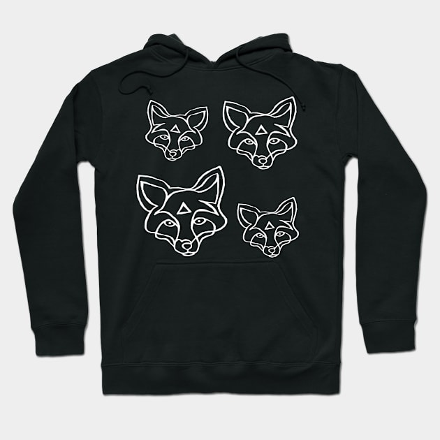 Minimal Fox Pattern, Fox Love Hoodie by badlydrawnbabe